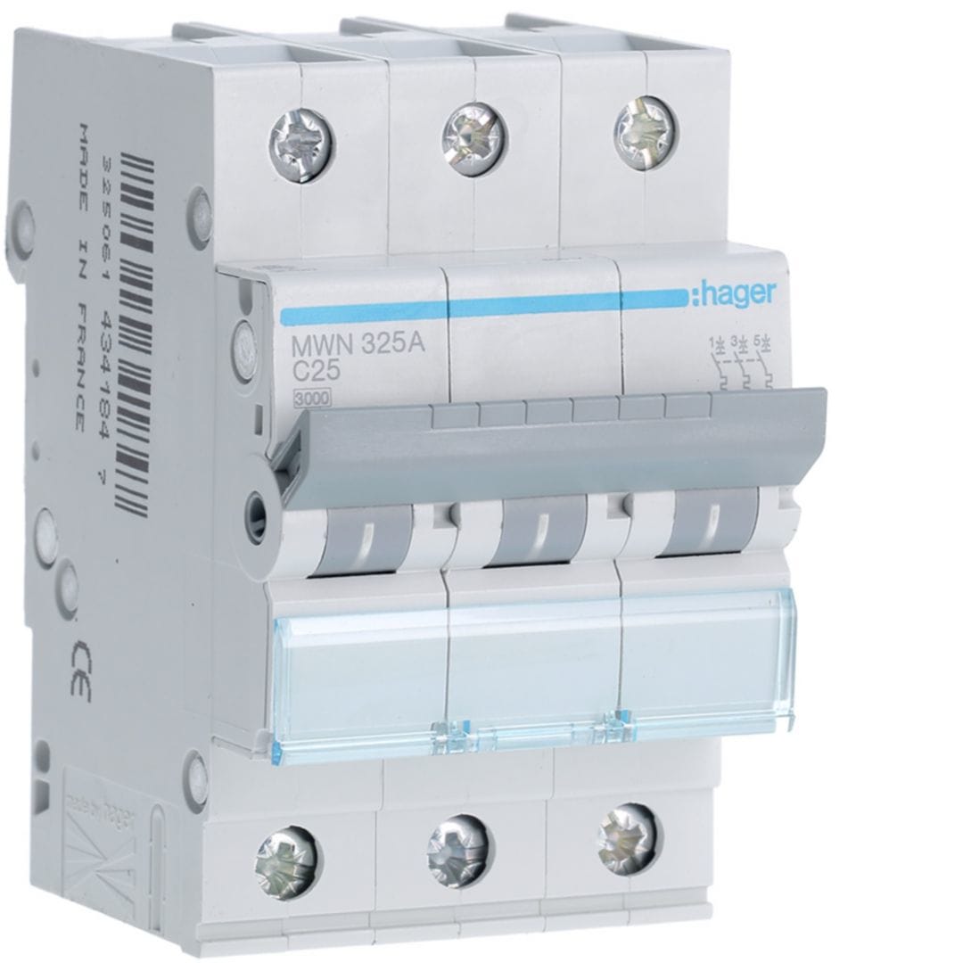 HAGER Automaat 3kA - C - 3P - 25A - 3M MWN325A