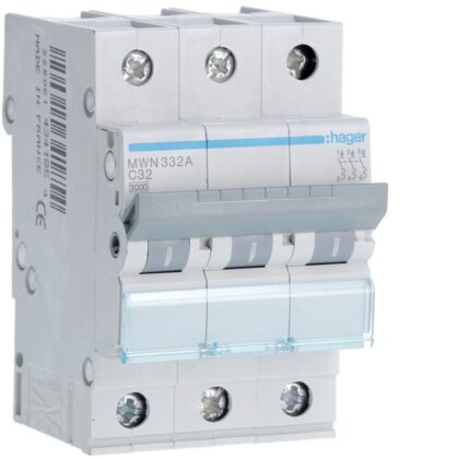 HAGER Automaat 3kA - C - 3P - 32A - 3M MWN332A