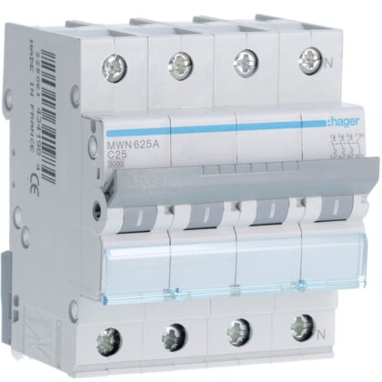 HAGER Automaat 3kA - C - 3P+N - 25A - 4M MWN625A