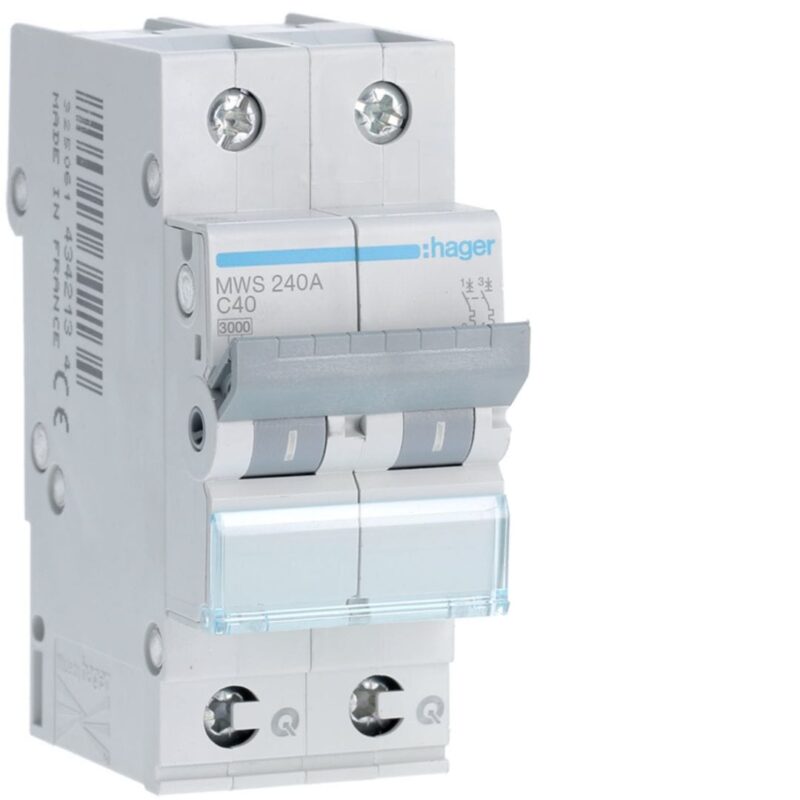 HAGER Automaat 3kA - C - 2P - 40A - 2M - qc MWS240A