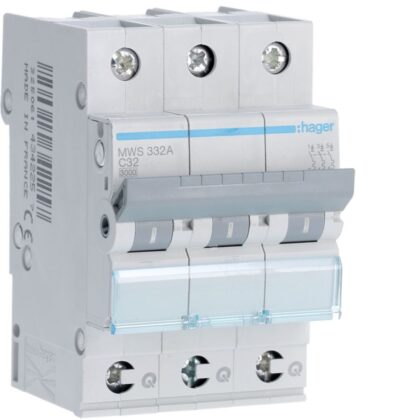 HAGER Automaat 3kA - C - 3P - 32A - 3M - qc MWS332A