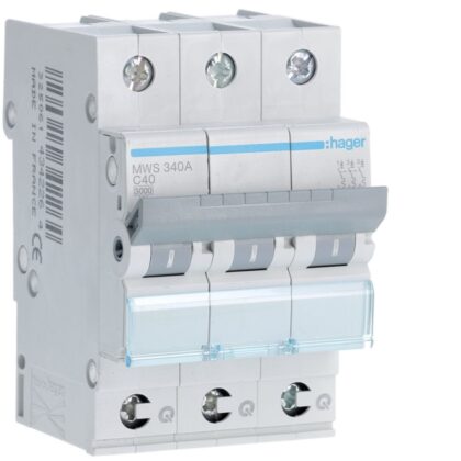 HAGER Automaat 3kA - C - 3P - 40A - 3M - qc MWS340A
