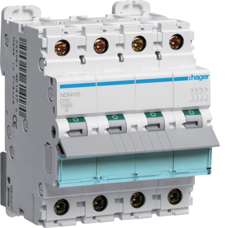 HAGER Automaat 10kA - D - 4P - 16A - 4M. NDN416