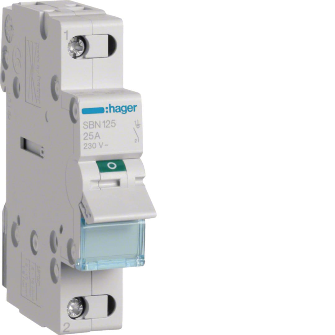 HAGER Modulaire schakelaar 1 polig 25A SBN125
