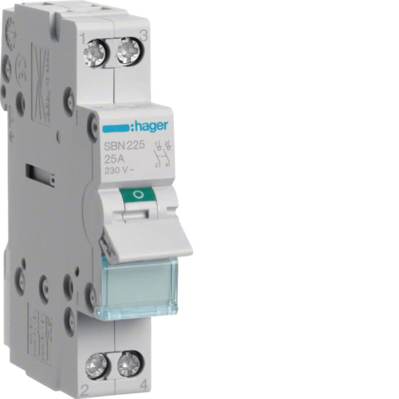 HAGER Modulaire schakelaar 2 polig 25A SBN225