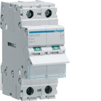 HAGER Modulaire schakelaar 2 polig 63A SBN263