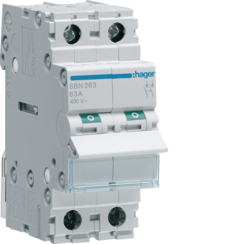HAGER Modulaire schakelaar 2 polig 63A SBN263
