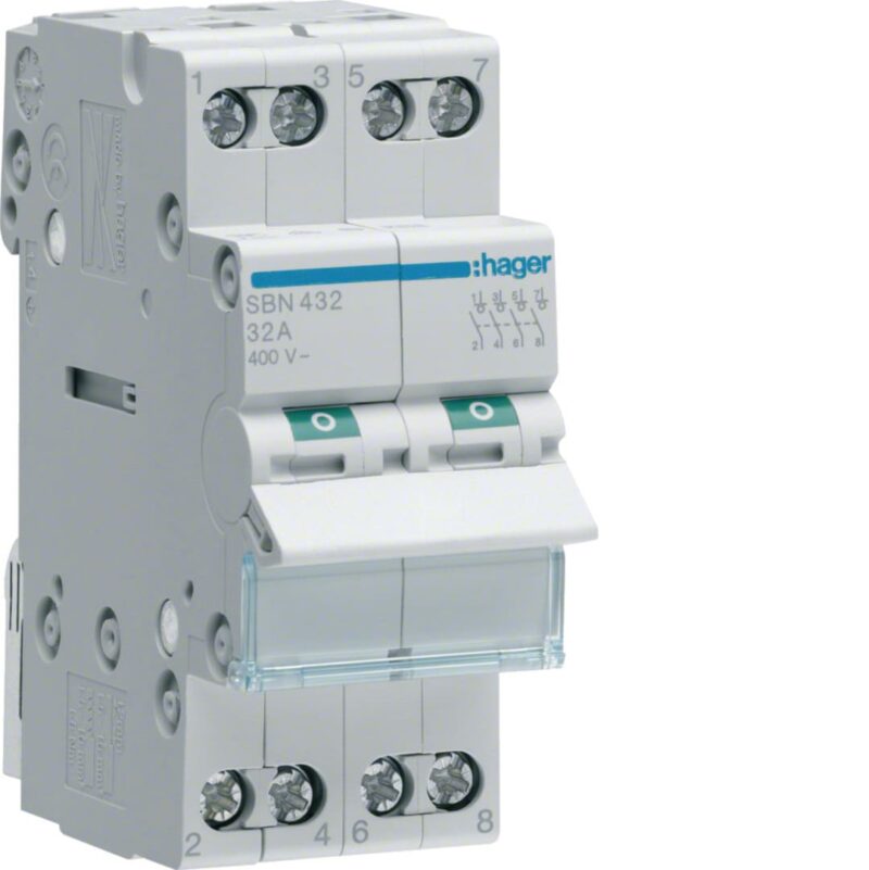 HAGER Modulaire schakelaar 4 polig 32A SBN432