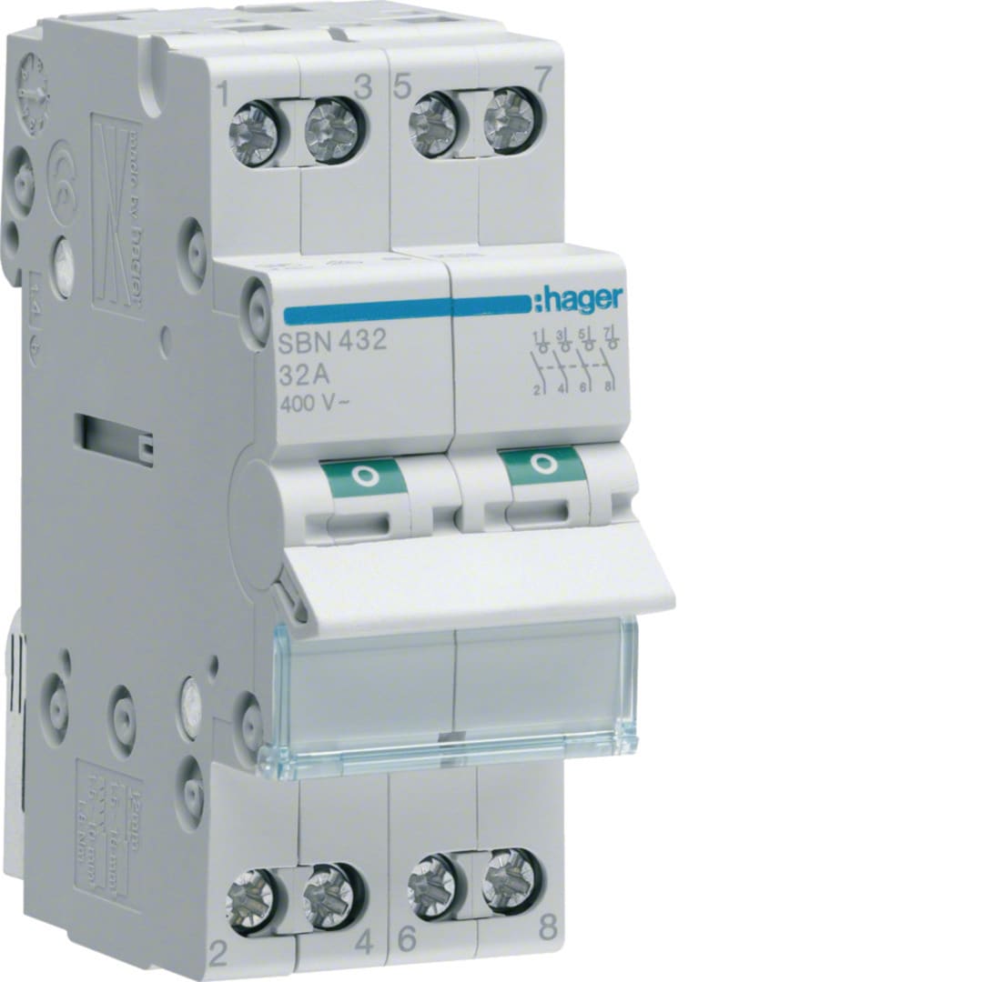 HAGER Modulaire schakelaar 4 polig 32A SBN432