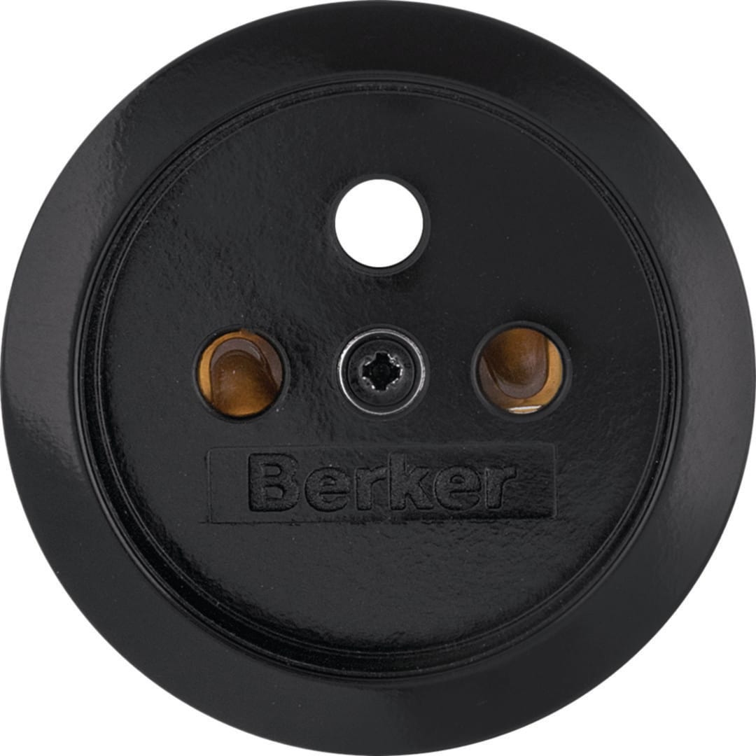 HAGER Afwerkingsset vr stopcontact met penaarde Serie 1930 zwart