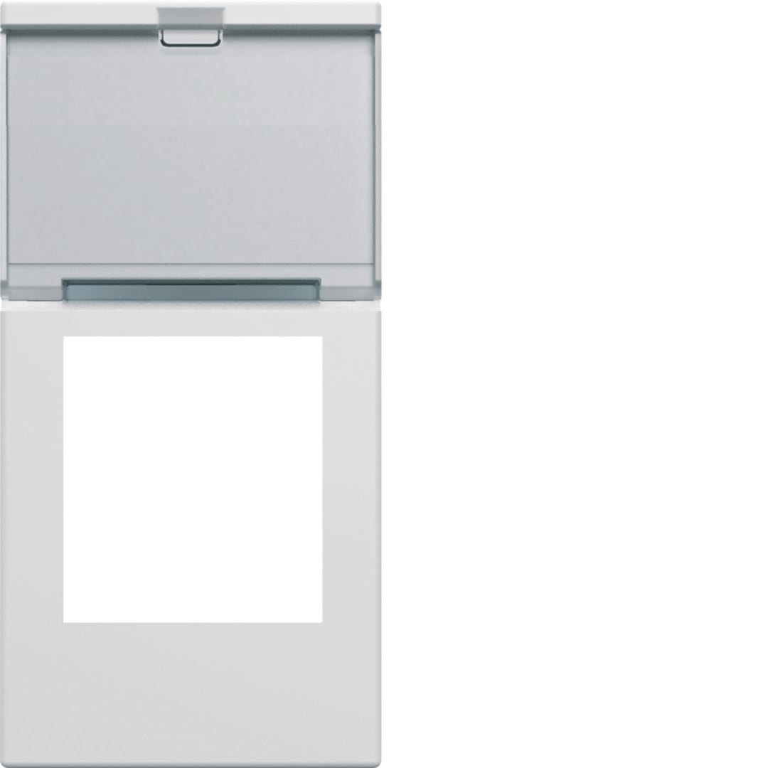 HAGER Centraalplaat voor stopcontact RJ45 gallery etikethouder 1M polarwit WXD205B