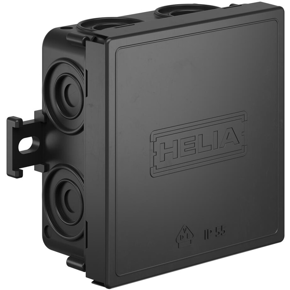 HELIA Opbouwdoos 85x85x37 mm - zwart RAL9005 - halogeenvrij 25466