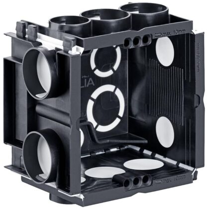 HELIA Inbouwdoos Q-range ECON 60x60x50 mm met 2 schroefgaten en 2 klauwvlakken 7522