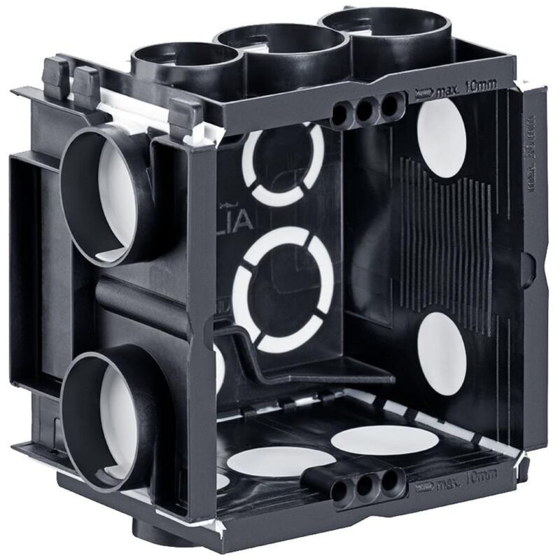 HELIA Inbouwdoos Q-range ECON 60x60x50 mm met 2 schroefgaten en 2 klauwvlakken 7522
