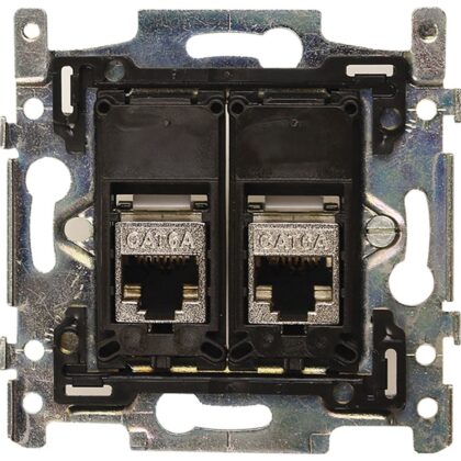 HIRSCHMANN Data wandcontactdoos 2x RJ 45 inbouw