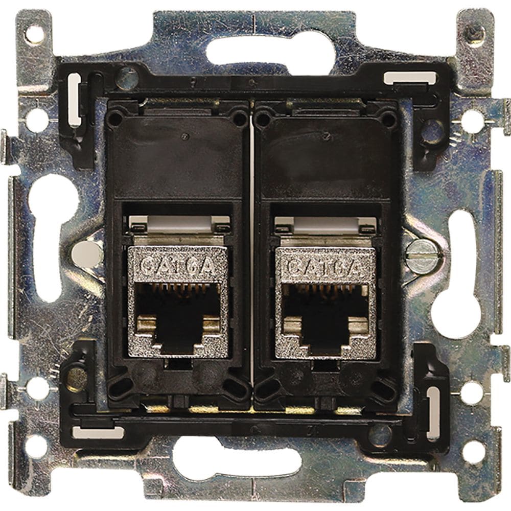 HIRSCHMANN Data wandcontactdoos 2x RJ 45 inbouw