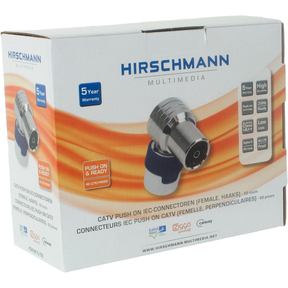 HIRSCHMANN IEC PUSH ON connector female haaks - 4G/ 947548500