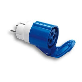 HUPPERTZ Adapter CEE met stekker 16A 2P+T en koppelstekker CEE 16A 2P+T 250V FA73-001