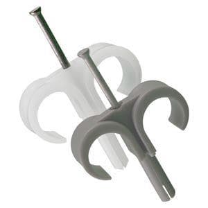 HUPPERTZ Dubbele plugclips met stalen nagel grijs voor buis 16-19 mm M421715