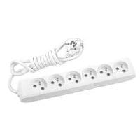 HUPPERTZ 6-VOUDIG STEKKERDOOS WIT 5M 16A 3500W PAN-B06652WH