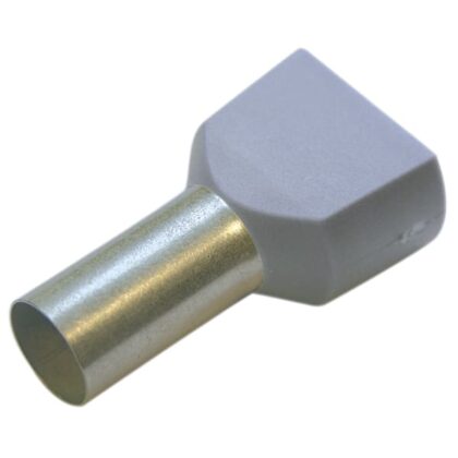Haupa Twin-adereindhuls 2 geleiders grijs geïsoleerd PP 2 x 4mm² 14mm DIN +105°C 270796