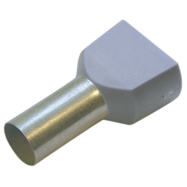 Haupa Twin-adereindhuls 2 geleiders grijs geïsoleerd PP 2 x 4mm² 14mm DIN +105°C 270796
