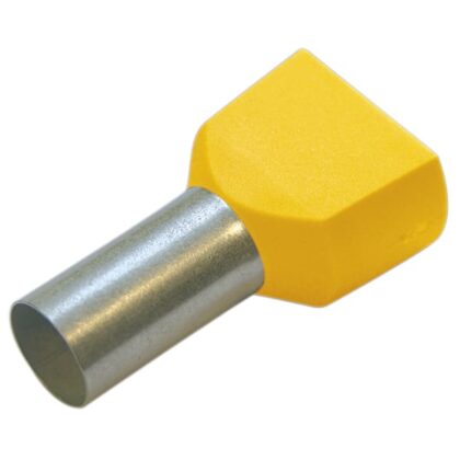 Haupa Twin-adereindhuls 2 geleiders geel geïsoleerd PP 2 x 6mm² 14mm DIN +105°C 270797