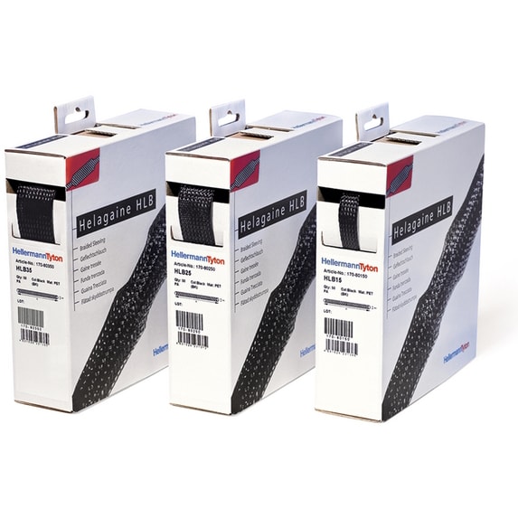 Hellermann Tyton Gevlochten kous in dispenserbox zwart 25mm 170-80250
