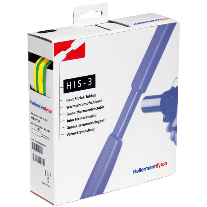 Hellermann Tyton Krimpkous 3:1 dispenserbox 18/6 groen/geel 308-31807