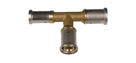 Henco Persverloop-T messing 20/2x16/2x16/2mm FFF (drink)water Henco 11P-201616