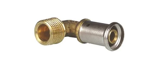 Henco Persovergangsknie messing 32/3mm x 1" M 90° (drink)water Henco 5P-3206