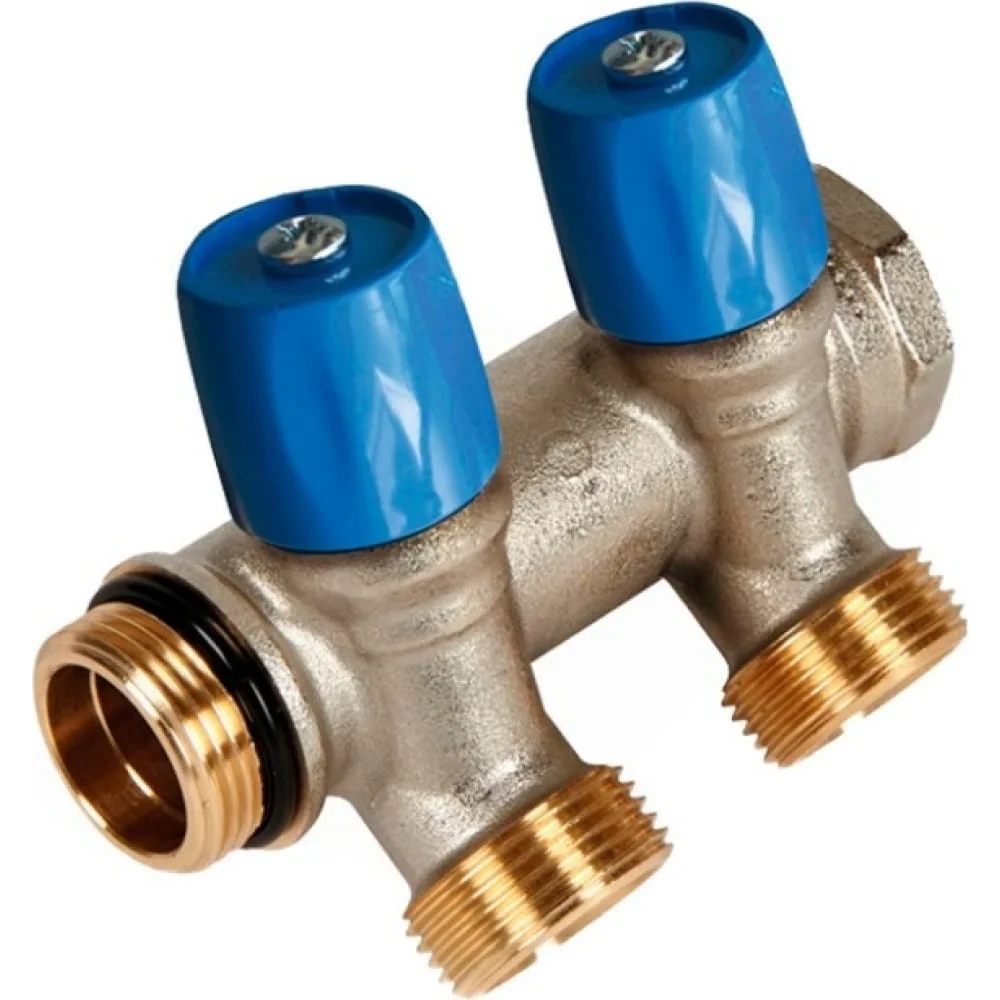 Henco Verdeler voor CV messing Henco 3/4" + 2 x 3/4" blauw VBS050502-BL