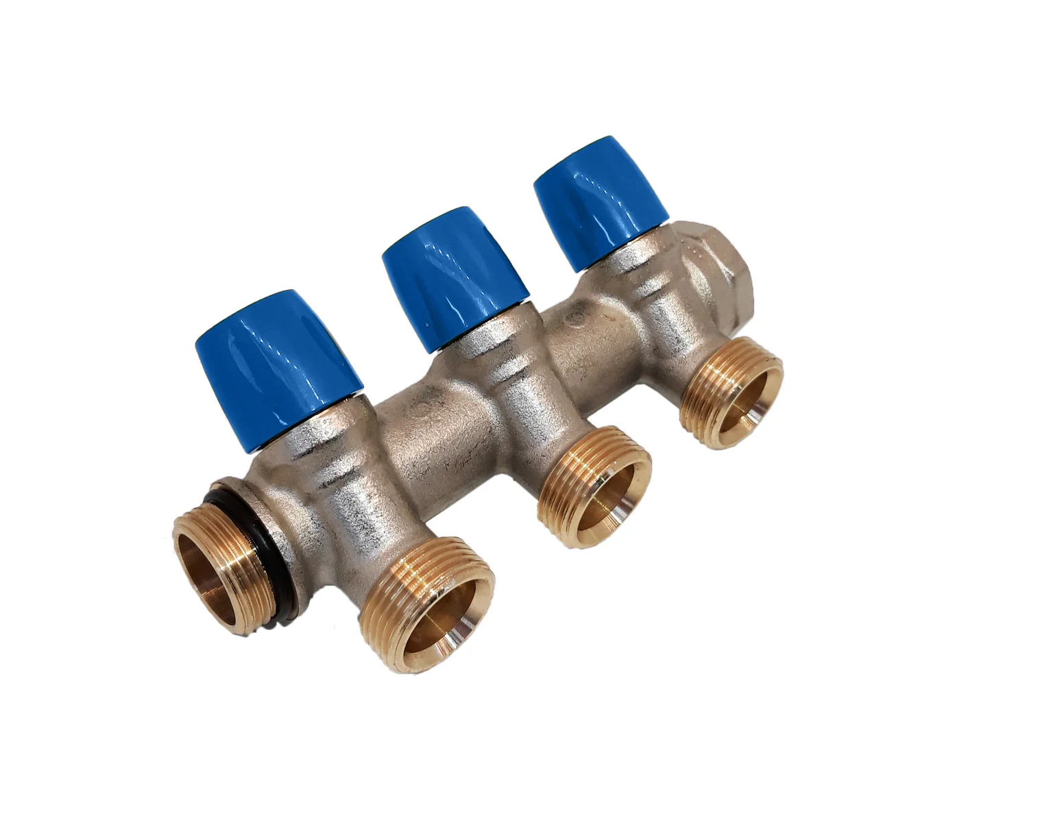 Henco Verdeler voor CV messing Henco 3/4" + 4 x 3/4" blauw VBS050504-BL