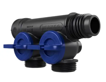 Henco Verdeler voor CV kunststof Henco Pro-Flow 2P  blauw VKEK-V-2P-BLUE
