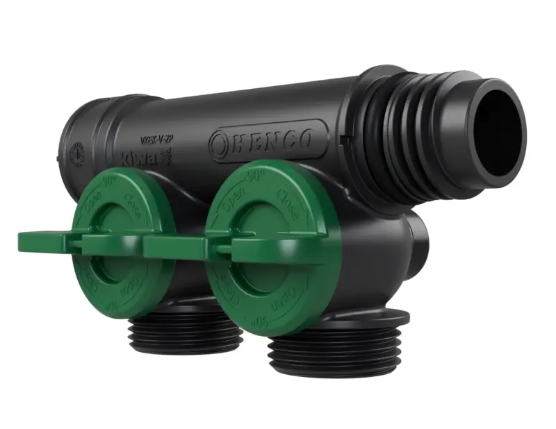 Henco Verdeler voor CV kunststof Henco Pro-Flow 2P  groen VKEK-V-2P-GREEN