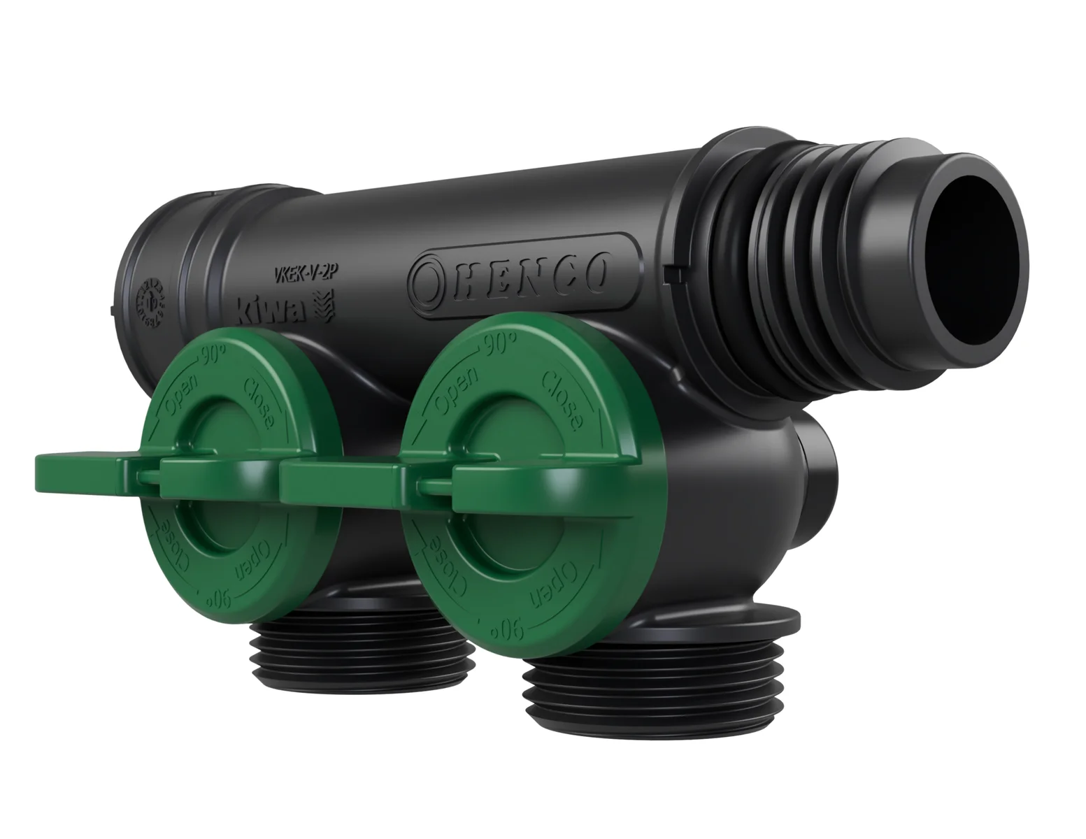Henco Verdeler voor CV kunststof Henco Pro-Flow 2P  groen VKEK-V-2P-GREEN