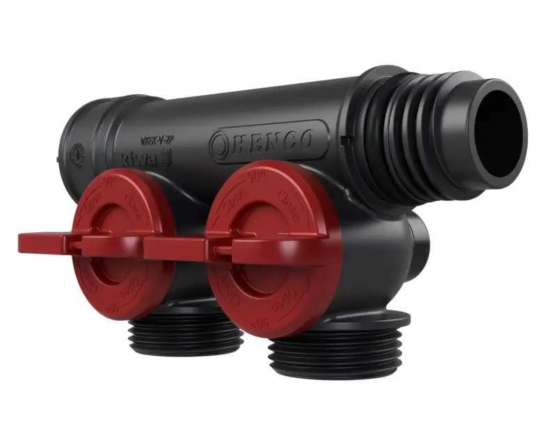 Henco Verdeler voor CV kunststof Henco Pro-Flow 2P  rood VKEK-V-2P-RED