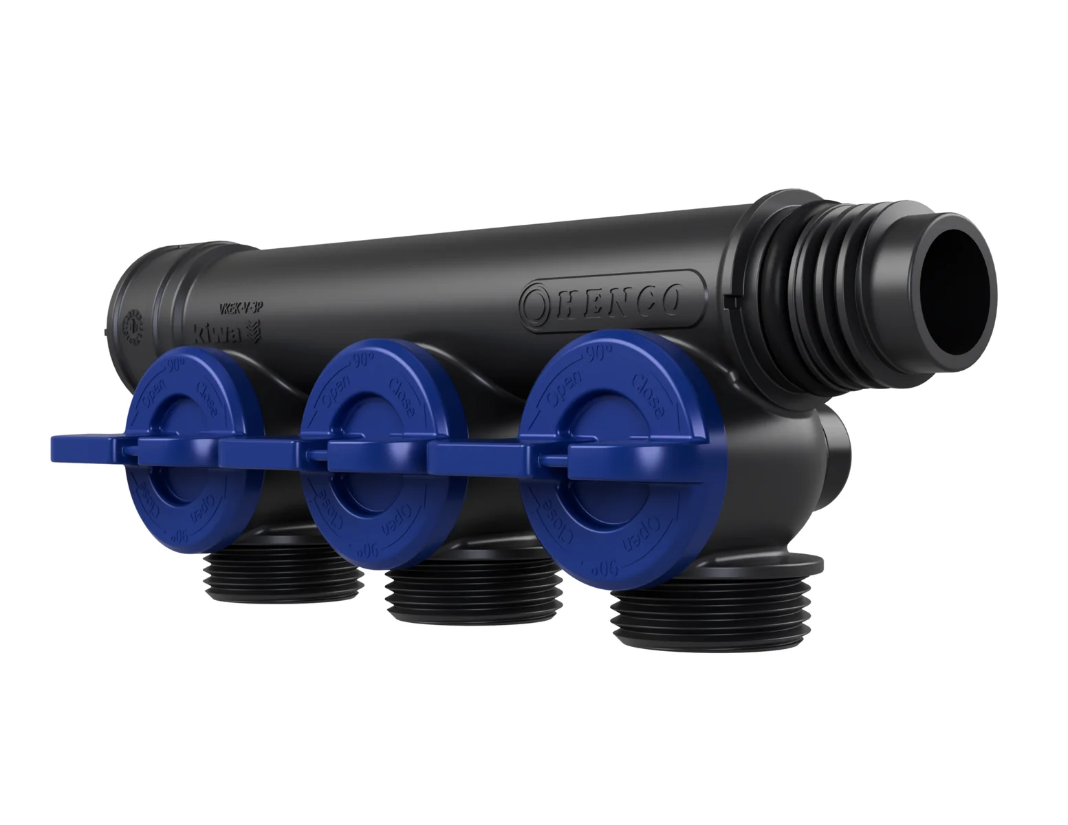 Henco Verdeler voor CV kunststof Henco Pro-Flow 3P  blauw VKEK-V-3P-BLUE