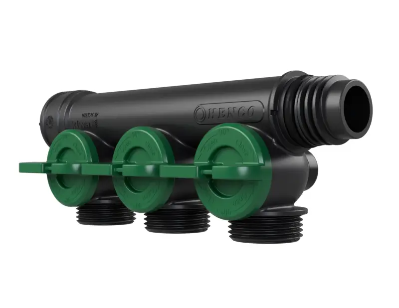 Henco Verdeler voor CV kunststof Henco Pro-Flow 3P  groen VKEK-V-3P-GREEN