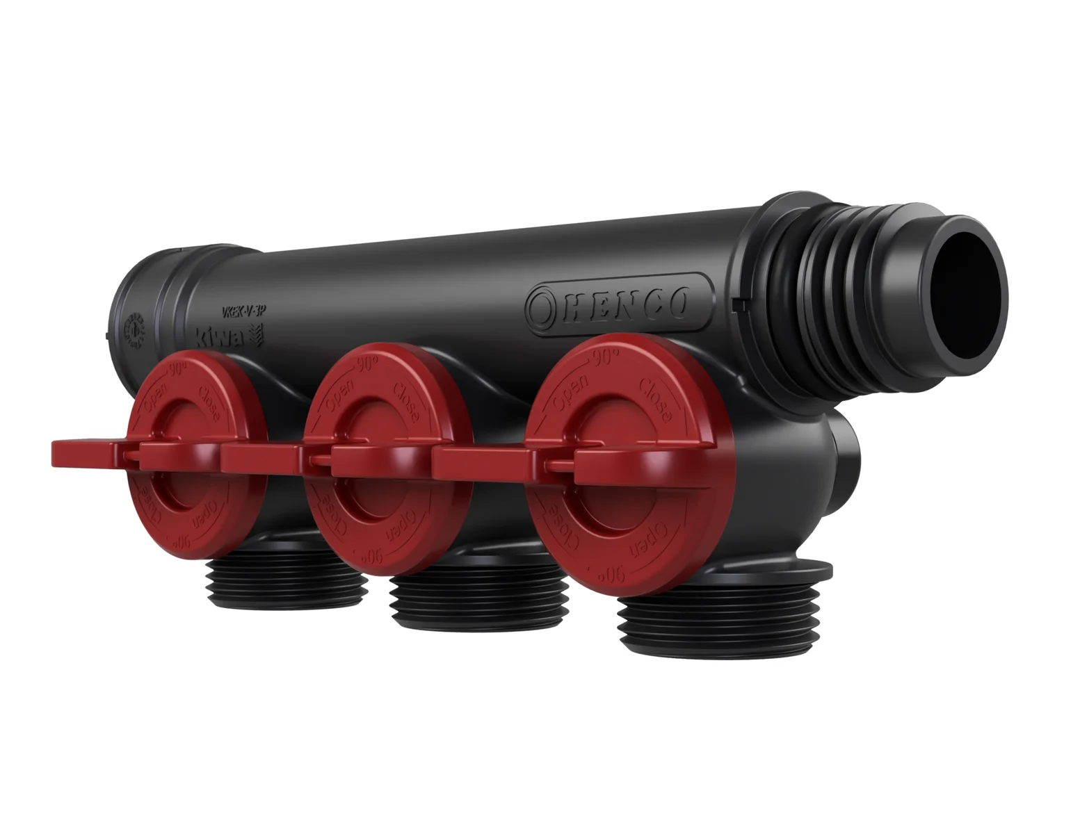 Henco Verdeler voor CV kunststof Henco Pro-Flow 3P rood VKEK-V-3P-RED