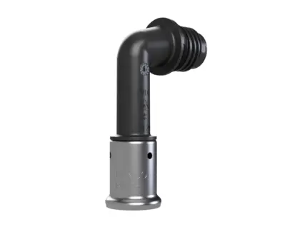 Henco Persovergangsknie kunststof 26/3mm x M 90° (drink)water Henco Pro-Flow VKPK90-26-D