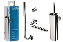 Clou InBe toiletset - chroom - bestaat uit: toiletborstelgarnituur - toiletrolhouder - reserverolhouder - handdoekhaak IB/09.60099.01