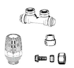 IMI Heimeier Set eclipse thermostaat K met H blok muur heimeier 9690-88.800