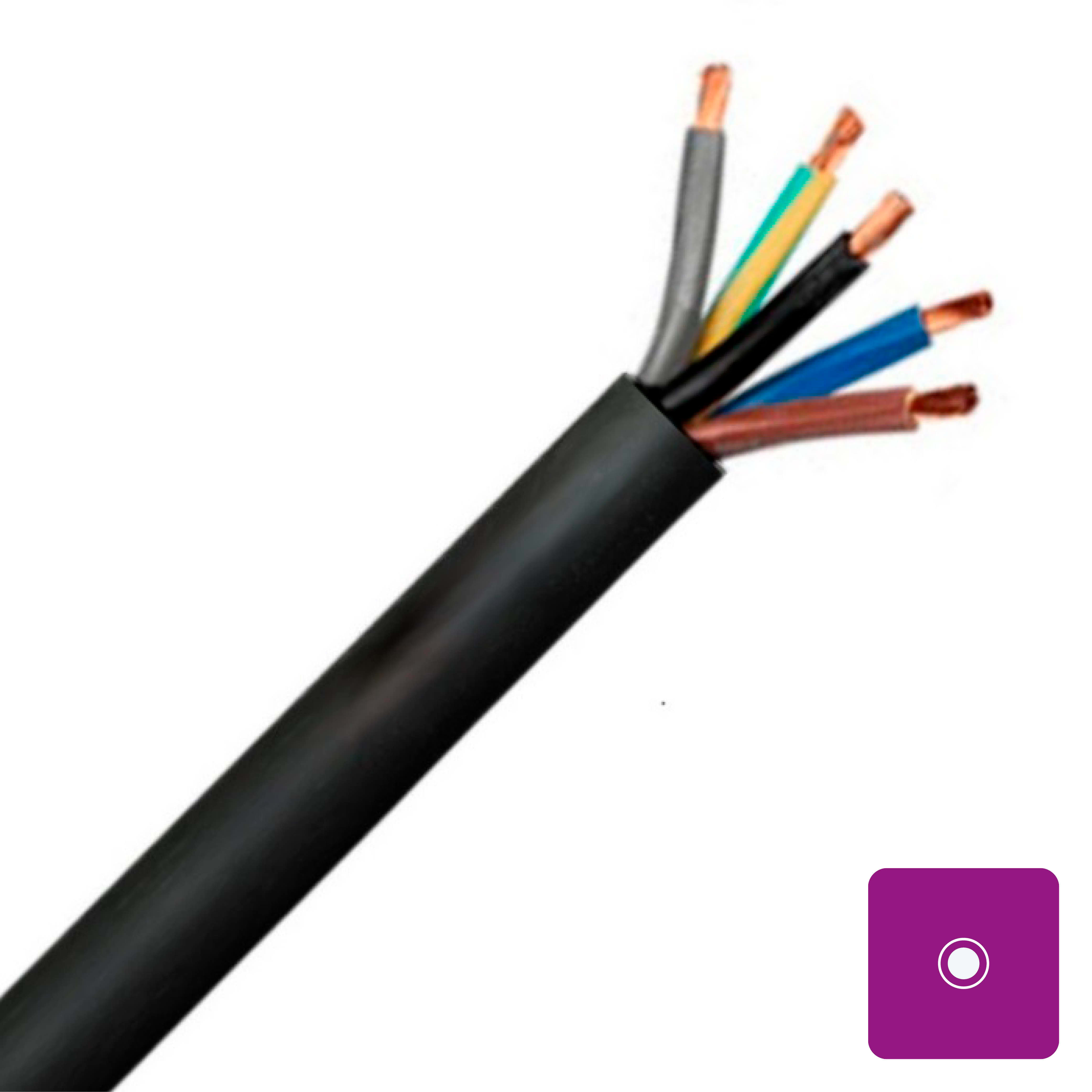 INSTALLATIEKABEL H05RN-F CTMB rubberkabel flexibel zwart 500V 2X0