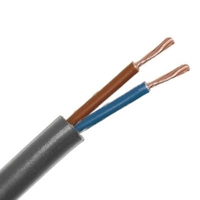 INSTALLATIEKABEL H05VV-F VTMB verbindingskabel PVC flexibel gladde mantel 500V zwart 2X0