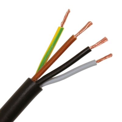 INSTALLATIEKABEL H05VV-F VTMB verbindingskabel PVC flexibel gladde mantel 500V zwart 4G1