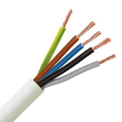 INSTALLATIEKABEL H05VV-F VTMB verbindingskabel PVC flexibel gladde mantel 500V wit 5G0