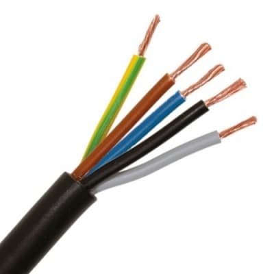 INSTALLATIEKABEL H05VV-F VTMB verbindingskabel PVC flexibel gladde mantel 500V zwart 5G1
