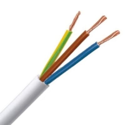 INSTALLATIEKABEL H05VV-F VTMB verbindingskabel PVC flexibel gladde mantel 500V wit 3G1mm² H05VV-F3G1I R 100