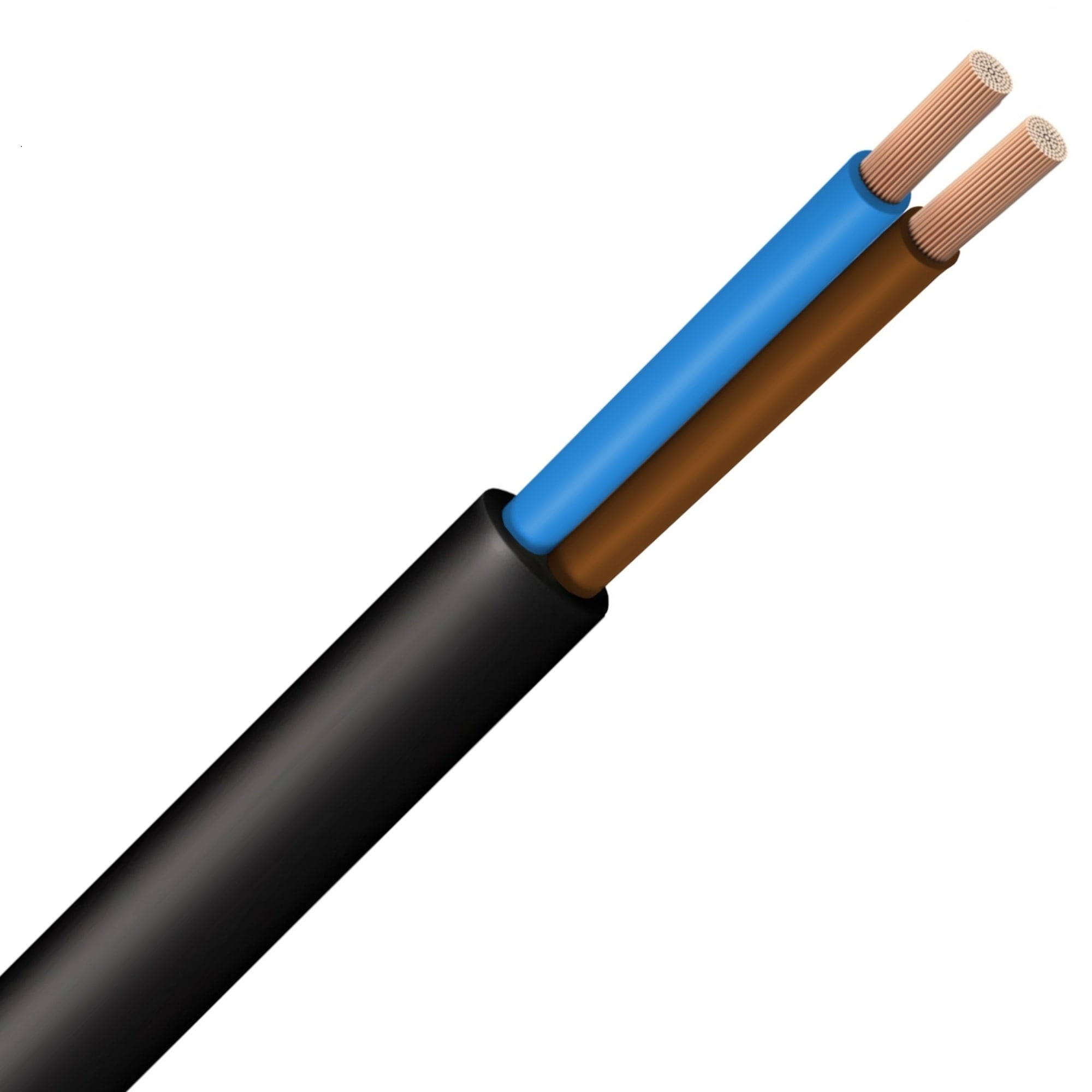 INSTALLATIEKABEL H07RN-F rubberkabel flexibel 750V Eca zwart 2X6mm² H07RN-F2X6-ECA B 500